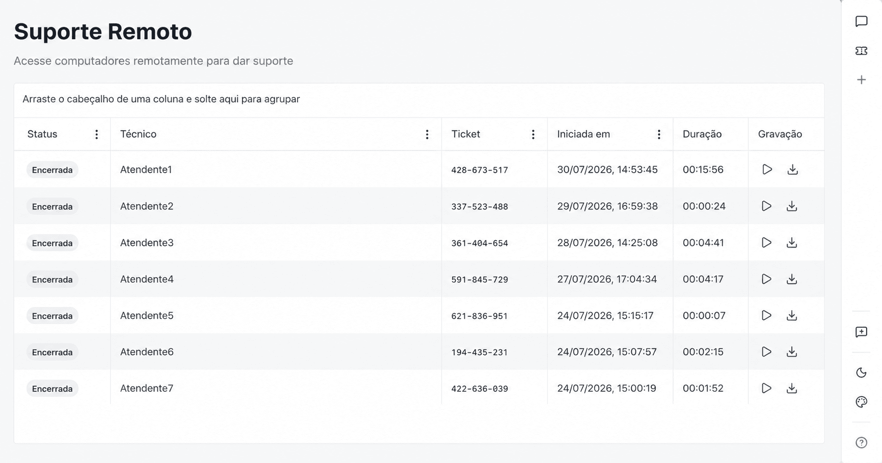 Ficha do ticket do MDesk com as datas de disponibilização